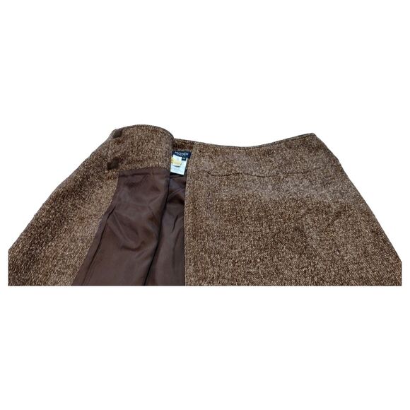 Vintage European Mondi Sport Fall Tweed Skirt Silk/Wool Wrap Euro Size 44 US 16 - Picture 6 of 15